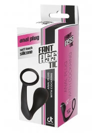 Черное эрекционное кольцо с анальной пробкой Anal Plug With Cockring - Dream Toys - в Новомосковске купить с доставкой