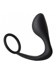 Черное эрекционное кольцо с анальной пробкой Anal Plug With Cockring - Dream Toys - в Новомосковске купить с доставкой