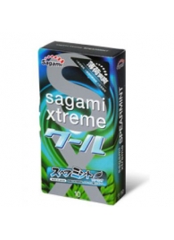 Презервативы Sagami Xtreme Mint с ароматом мяты - 10 шт. - Sagami - купить с доставкой в Новомосковске