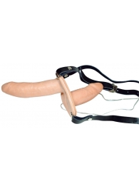 Телесный женский страпон с вагинальной пробкой Strap-On Duo - 15 см. - Orion - купить с доставкой в Новомосковске