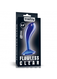 Синяя анальная втулка Flawless Clear Prostate Plug 6.0 - 15 см. - Lovetoy - в Новомосковске купить с доставкой