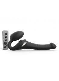 Черный безремневой страпон Multi Orgasm Size S с клиторальной стимуляцией - Strap-on-me - купить с доставкой в Новомосковске