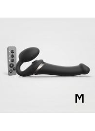 Черный безремневой страпон Multi Orgasm Size M с клиторальной стимуляцией - Strap-on-me - купить с доставкой в Новомосковске