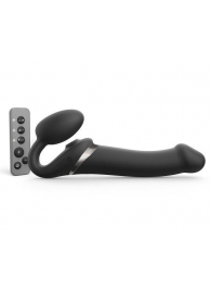 Черный безремневой страпон Multi Orgasm Size L с клиторальной стимуляцией - Strap-on-me - купить с доставкой в Новомосковске
