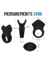 Черная эрекционная утяжка для пениса и мошонки Rooster Ivar - Velv or - в Новомосковске купить с доставкой