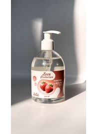 Лубрикант на водной снове Love Protection Strawberry с ароматом клубники - 300 мл. - Lola Games - купить с доставкой в Новомосковске