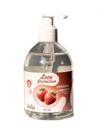 Лубрикант на водной снове Love Protection Strawberry с ароматом клубники - 300 мл. - Lola Games - купить с доставкой в Новомосковске