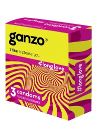 Презервативы с анестетиком для продления удовольствия Ganzo Long Love - 3 шт. - Ganzo - купить с доставкой в Новомосковске