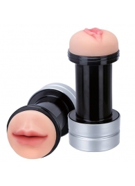 Двусторонний мастурбатор REALSTUFF 2 IN 1 HUMMER MOUTH   VAGINA - ротик и вагина - Dream Toys - в Новомосковске купить с доставкой