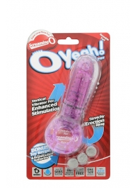Фиолетовое эрекционное кольцо с вибрацией и пальчиком OYEAH PURPLE - Screaming O - в Новомосковске купить с доставкой