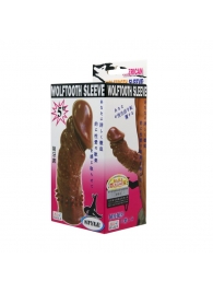Коричневая насадка на пенис Wolftooth Sleeve - 13 см. - Baile - в Новомосковске купить с доставкой
