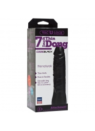 Насадка-фаллоимитатор для страпон-систем Vac-U-Lock CodeBlack 7 Inch Thin Dong - 18,3 см. - Doc Johnson - купить с доставкой в Новомосковске