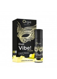 Съедобный жидкий вибратор Dual Vibe! со вкусом лимонного джина с тоником - 15 мл. - ORGIE - купить с доставкой в Новомосковске