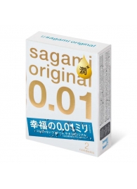 Увлажнённые презервативы Sagami Original 0.01 Extra Lub - 2 шт. - Sagami - купить с доставкой в Новомосковске