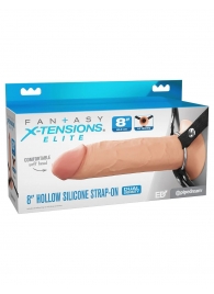 Полый страпон на ремнях 8’’ Hollow Silicone Strap-on - Pipedream - купить с доставкой в Новомосковске