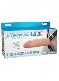 Полый страпон на ремнях 6’’ Hollow Silicone Strap-on - Pipedream - купить с доставкой в Новомосковске