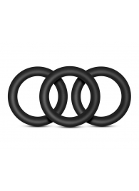 Набор из 3 черных эрекционных колец Black Small Penis Rings - Blush Novelties - в Новомосковске купить с доставкой