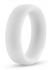 Белое люминесцентное эрекционное кольцо Silicone Glo Cock Ring - Blush Novelties - в Новомосковске купить с доставкой
