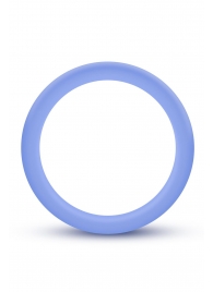 Голубое люминесцентное кольцо Silicone Glo Cock Ring - Blush Novelties - в Новомосковске купить с доставкой