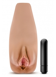 Маструбатор-вагина с вибрацией Soft   Wet Renata Realistic Tan Masturbator - Blush Novelties - в Новомосковске купить с доставкой