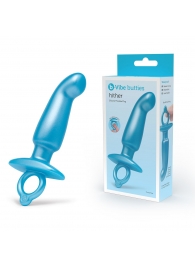 Голубая анальная пробка для массажа простаты Hither Silicone Prostate Plug - 14,3 см. - b-Vibe - в Новомосковске купить с доставкой