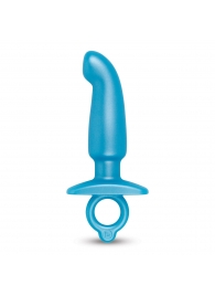 Голубая анальная пробка для массажа простаты Hither Silicone Prostate Plug - 14,3 см. - b-Vibe - в Новомосковске купить с доставкой