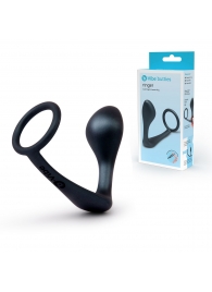 Черное эрекционное кольцо со стимулятором простаты Ringer Cock Ring   Plug - b-Vibe - в Новомосковске купить с доставкой
