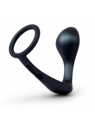 Черное эрекционное кольцо со стимулятором простаты Ringer Cock Ring   Plug - b-Vibe - в Новомосковске купить с доставкой