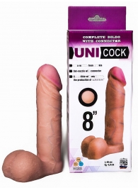Фаллическая насадка для страпона UNICOCK 8  - 20 см. - LOVETOY (А-Полимер) - купить с доставкой в Новомосковске