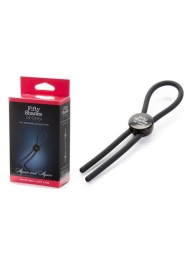 Тёмно-серое эрекционное кольцо с зажимом Again and Again Adjustable Cock Ring - Fifty Shades of Grey - в Новомосковске купить с доставкой