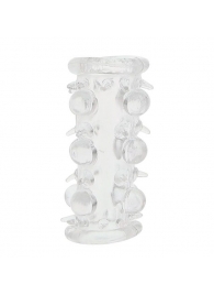 Прозрачная насадка на пенис с шипами и бугорками JELLY JOY LUST CLUSTER CLEAR - Dream Toys - в Новомосковске купить с доставкой