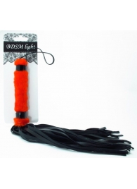 Нежная плеть с красным мехом BDSM Light - 43 см. - БДСМ Арсенал - купить с доставкой в Новомосковске