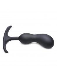 Черный массажер простаты с утяжелителями Premium Silicone Weighted Prostate Plug Medium - 16,3 см. - XR Brands - в Новомосковске купить с доставкой