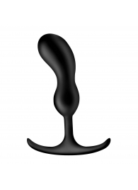 Черный массажер простаты с утяжелителями Premium Silicone Weighted Prostate Plug Medium - 16,3 см. - XR Brands - в Новомосковске купить с доставкой