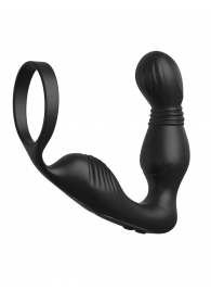 Черный вибростимулятор простаты с эрекционным кольцом Ass-Gasm Pro P-Spot Milker - Pipedream - в Новомосковске купить с доставкой