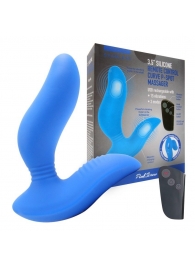 Синий вибромассажер простаты 3,5’’ Remote Control Curve P-spot Massager - 12 см. - Erokay - в Новомосковске купить с доставкой