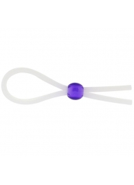 Прозрачное лассо с фиолетовой бусиной SILICONE COCK RING WITH BEAD LAVENDER - NMC - в Новомосковске купить с доставкой