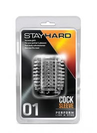 Прозрачная насадка с шипами STAY HARD COCK SLEEVE 01 CLEAR - Blush Novelties - в Новомосковске купить с доставкой