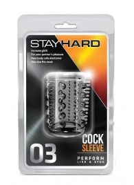 Прозрачная насадка с шипами и шишечками STAY HARD COCK SLEEVE 03 CLEAR - Blush Novelties - в Новомосковске купить с доставкой