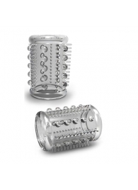Прозрачная насадка с шипами и шишечками STAY HARD COCK SLEEVE 03 CLEAR - Blush Novelties - в Новомосковске купить с доставкой