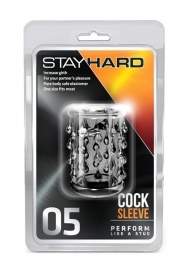 Прозрачная насадка с капельками STAY HARD COCK SLEEVE 05 CLEAR - Blush Novelties - в Новомосковске купить с доставкой