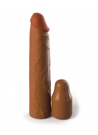 Коричневая насадка на член 2  Silicone X-tension - 20,3 см. - Pipedream - в Новомосковске купить с доставкой