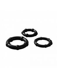 Набор из 3 черных эрекционных колец Babooom Ring Set - Adrien Lastic - в Новомосковске купить с доставкой