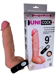 Фаллическая насадка Харнесс UNICOCK 9  с вибрацией - 24 см. - LOVETOY (А-Полимер) - купить с доставкой в Новомосковске