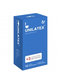 Классические презервативы Unilatex Natural Plain - 12 шт. + 3 шт. в подарок - Unilatex - купить с доставкой в Новомосковске