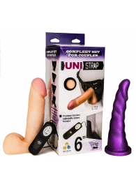 Вибрострапон с двумя насадками UniStrap - 18 и 18 см. - LOVETOY (А-Полимер) - купить с доставкой в Новомосковске