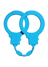 Голубые силиконовые наручники Stretchy Cuffs Turquoise - Lola Games - купить с доставкой в Новомосковске