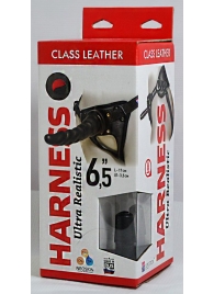 Насадка-фаллоимитатор на кожаных трусиках Harness Ultra Realistic 6,5  - 18,5 см. - LOVETOY (А-Полимер) - купить с доставкой в Новомосковске