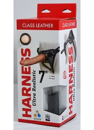 Насадка-фаллоимитатор на кожаных трусиках Harness Ultra Realistic 7  - 18 см. - LOVETOY (А-Полимер) - купить с доставкой в Новомосковске