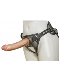 Насадка-фаллоимитатор на кожаных трусиках Harness Ultra Realistic 7  - 18 см. - LOVETOY (А-Полимер) - купить с доставкой в Новомосковске